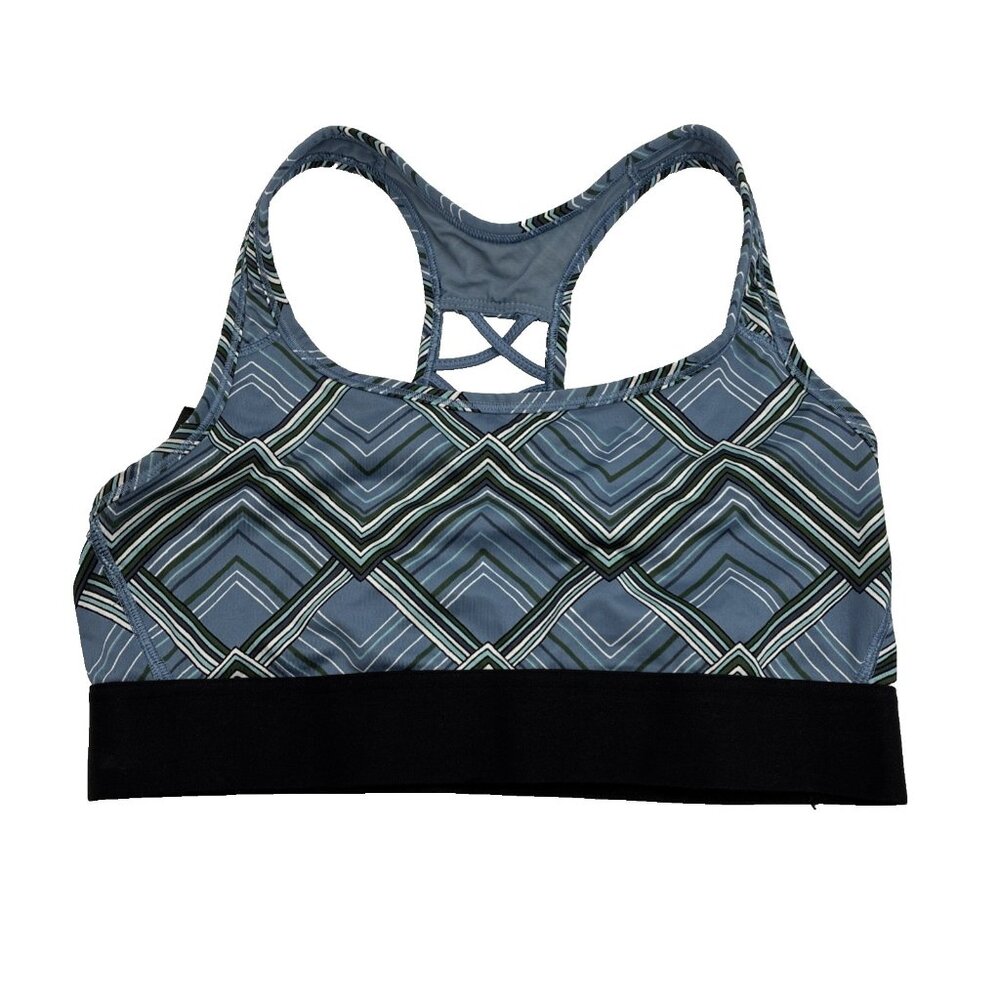Victorias Secret Victoria Sport Womens Size M Geometric Sports Bra Gray Blue